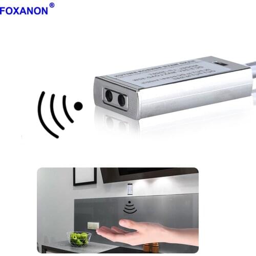 Foxanon IR Motion Sensor Switch Auto ON/OFF DC 5V-24V 5A Max 50W Hand Sweep Sensor Switch DIY LED Closet Cabinet Light Strip