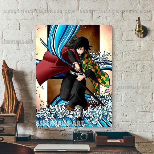 Giyu Tomioka Breath of Water Anime Poster Canvas Wall Art Painting Decor Pictures Bedroom Living Room Home Decoration Prints
