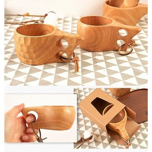 Portable Wood Coffee Mug Wooden Rubber Tea Cups Water Drinking Mugs Drinkware STTA889