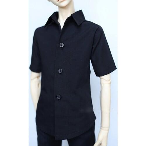 1/4 1/3 Scale BJD Clothes Casual Black Short Sleeve Shirt For BJD/SD MSD SD13 SD17 SSDF Strong Uncle Doll Accessories C0919