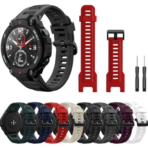 Silicone Adjustable Sport Strap For Amazfit T-Rex Strap Replacement Watchband For Xiaomi Huami Amazfit T-Rex with Repair Tool