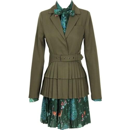 Style New European station suit coat dress two piece suit fashionable and foreign style women s dress can customized big size
