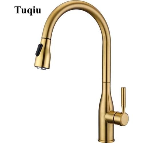 Pull Out Kitchen Faucet Chrome/Brush gold /black Kitchen Sink Mixer Tap 360 degree rotation kitchen mixer taps Kitchen Tap