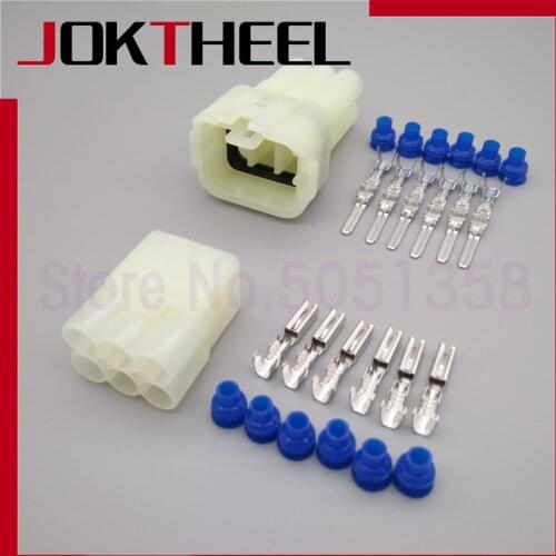 1-20 set 6 Pin HM 090 male female motorcycle connector sensor plug auto Electrical Connector 6189-6171 6180-6181