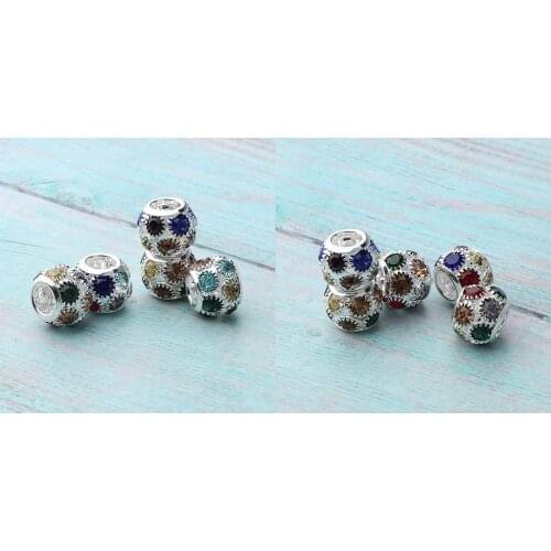 10PCS s Bead Hair Cuffs Hair Clip Hair Decoration Tube Mixed Colors