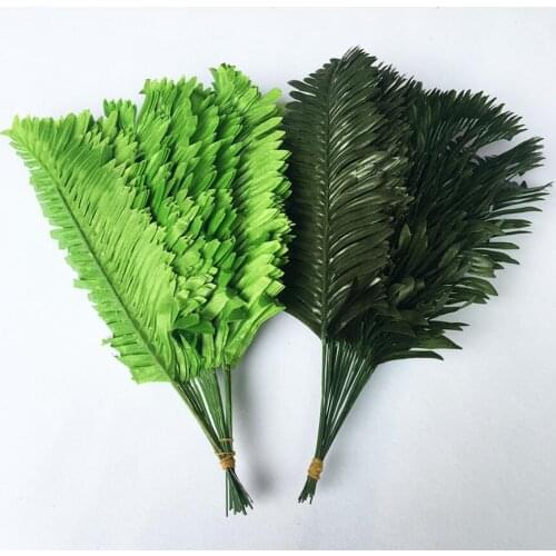 20pcs Artificial Cycas revoluta Thunb Leaves For Craft Wedding Bridal Bouquet Home Office Wreath Decoration