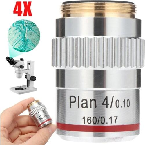 4X DIN-standard Objective Lens Plan Achromatic Microscope Objective Lens For Compound Microscopes
