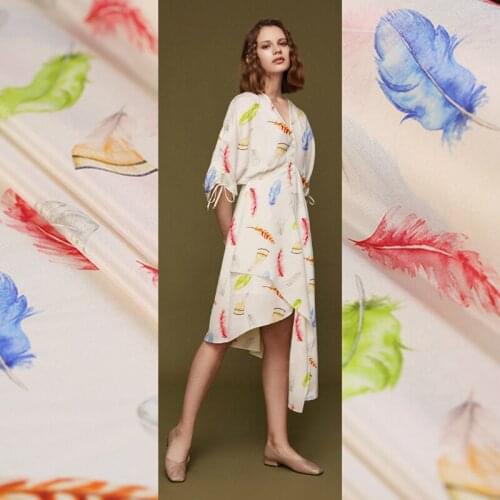 50x139 cm 100% mulberry silk crepe de chine fabric 16mm printed fashion clothing dress women new shirt fabric cloth wholesale