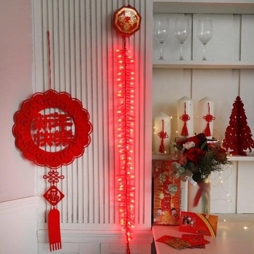 92LED 1.35m Electronic Firecracker Lamp with Sound AC220V LED String Light Wedding Festival Decoration Lights Party Supplies