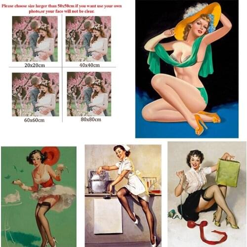 Diy Diamond Painting Custom Figure Painting Sexy Figure Square Diamond Round Diamond Full Diamond Cross Stitc Mosaic Home Decora