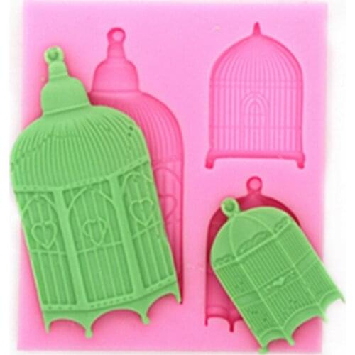 Antique cartoon birdcage soap mould and the crystal drop mould of sugar silicone mould