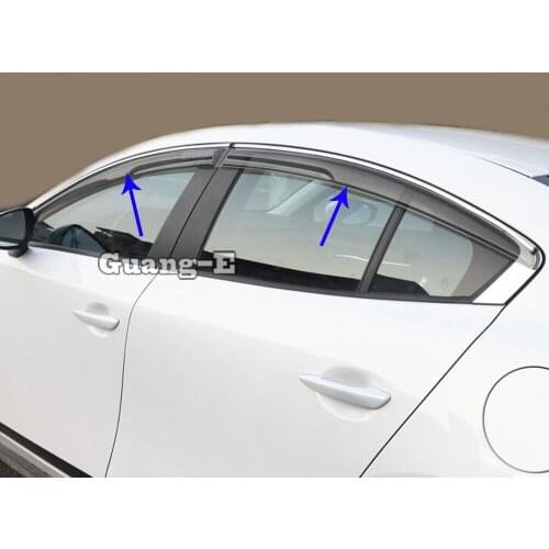 For Mazda 3 Mazda3 Axela M3 2019 2020 2021 Car Styling Cover Stick Lamp Plastic Window Glass Wind Visor Rain/Sun Guard Vent