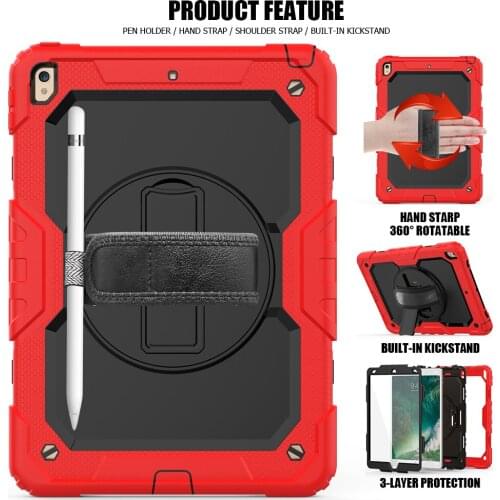 Case for New iPad Air 3 2019 10.5 inch Shockproof Armor Case With Hand Strap Pencil Cover for iPad Pro 10.5 2017 2015 Case
