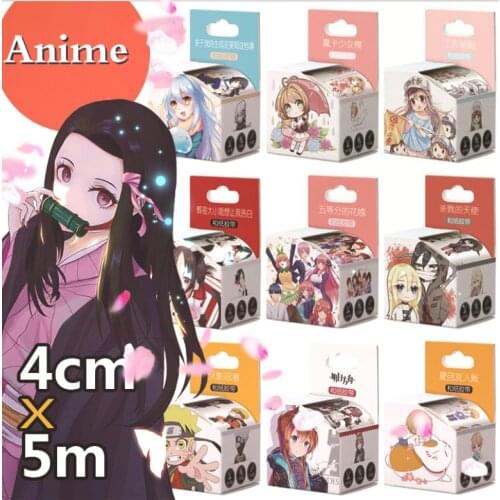 4cmX5m Japanese Animation Masking taps Washi Tape Stickers Scrapbooking Anime Lovers Otaku Culture Cute Stationery
