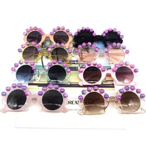Children Luxury Eyewear Rainbow Pearl Kids Sunglasses 4-12years Baby Shell Design Sun Glasses Gafas De Sol Eyeglass