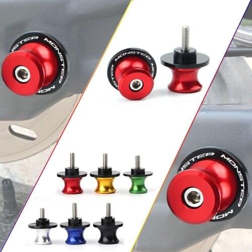 For DUCATI MONSTER 695 696 796 797 821 Monster 1200 1200S 1200R 6MM Motorcycle CNC Aluminum Swingarm Spools Slider Stand Screws