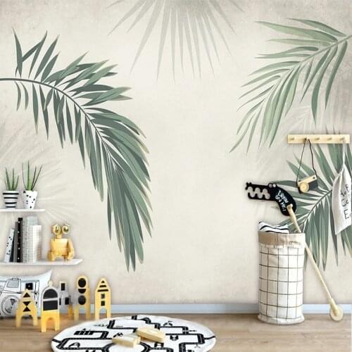 Custom Mural Wallpaper 3D Plant Palm Leaf Fresco Living Room TV Sofa Bedroom Background Wall Home Decor Papel De Parede Sala 3 D