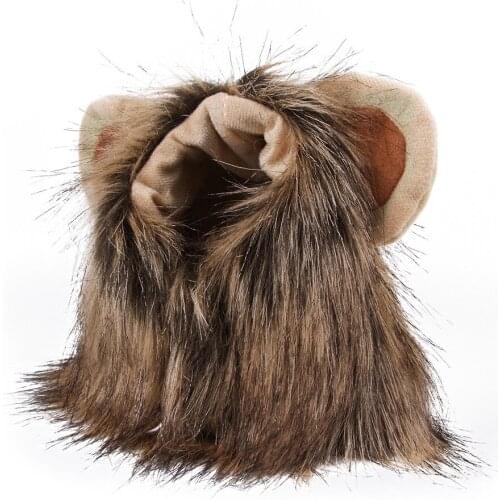 Cat and Dog Headgear Wig Hat Cute and Fun Lion Shape Halloween Dress up Photography Pet Supplies