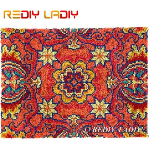 Latch Hook Rug Geometric Pattern Y Plush Wall Tapestry Kits DIY Carpet Rug Chunky Yarn Arts Crochet Floor Mat Home Decor 81*61cm