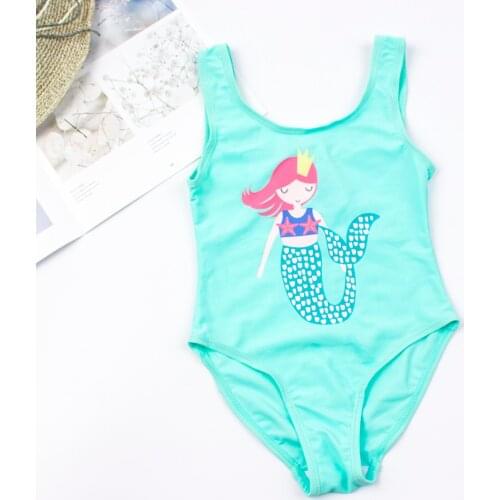 Mermaid Print Girls Swimsuit Summer 3-7 Years Children Girls One Piece Swimsuit Swimwear Beachwear 2020 Kids Girls Swimwear