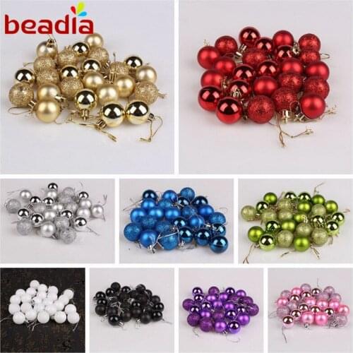 Hot 3mm 24pcs/lot Christmas balls Decoration Hanging Ball Baubles Round Ornament For Xmas Tree&Home Decoration