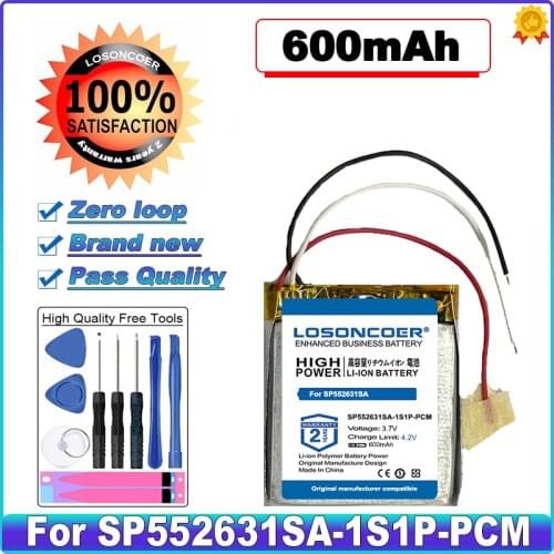 LOSONCOER 600mAh SP552631SA-1S1P-PCM Battery for LISHEN(RED+) SP552631SA-1S1P-PCM