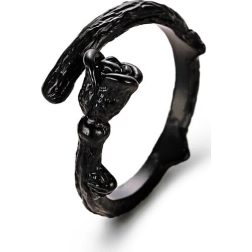 Fashion Simple Finger Knuckle Ring Black Rose Copper Open Adjustable Fashion Charm Rings For Women Men