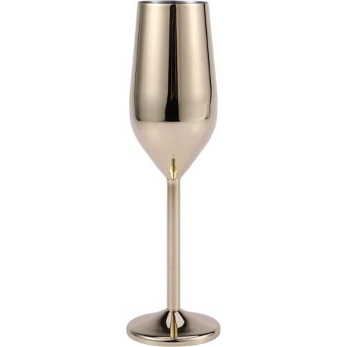 Fashion2Pcs/Set Shatterproof Stainless Champagne Glasses Brushed Gold Wedding Toasting Champagne Flutes Drink Cup Party Marriage