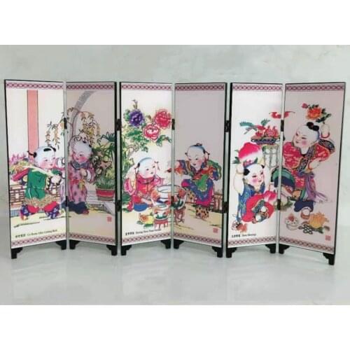 Lacquerware wood small screens, Willow youth painting, Exquisite crafts gifts and decorations