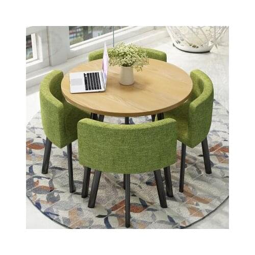 Simple reception table and chair combination negotiation table shop parlor table and office casual round table party table
