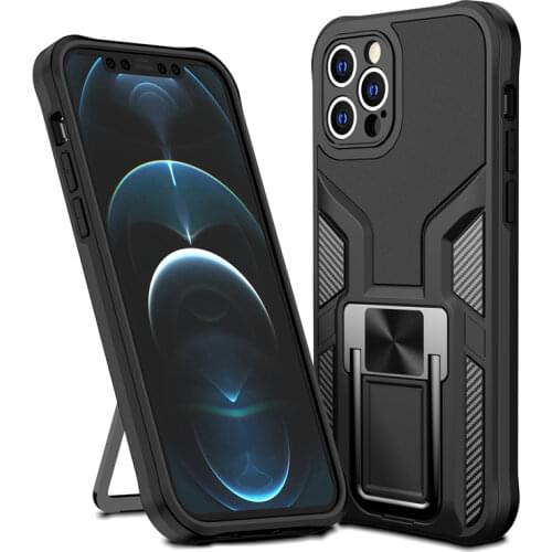 Shockproof Hybrid Armor Case For iPhone 11 12 Pro Max XS XR X 7 8 Plus Shock Proof Luxury Heavy Duty Covers With Holder Stand