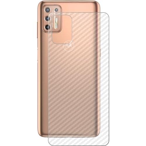 5PCS For Motorola Moto G9 Plus Power Play Transparent Carbon Fiber Rear Back Film Stiker Screen Protector (Not Tempered Glass)