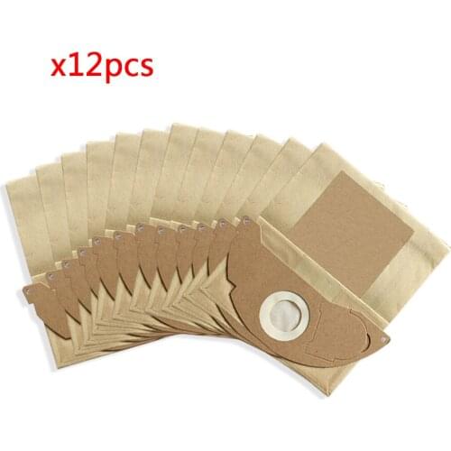 12pcs Paper Bag Dust Filter for KARCHER WD2250 A2004 A2054 MV2 Vacuum Cleaner Spare Parts Replacement Dust Collection Bags