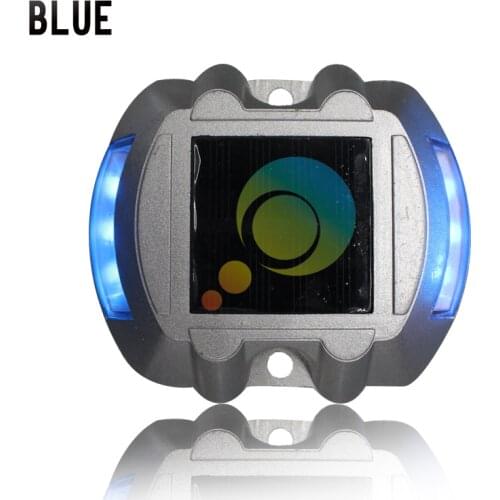 Steady mode high quality blue LED light solar panel road stud road safety warning signal light