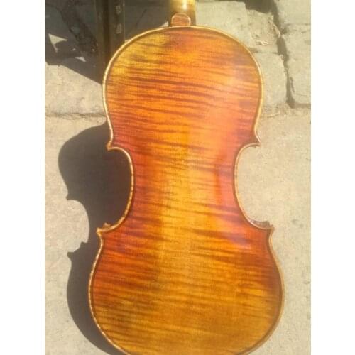 Antique style 4/4 size Violin flamed maple old spruce top with nice tone Stradi