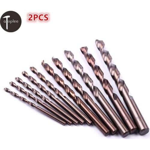 High Hardness 2Pcs 1/8"-3/8" HSS British Cobalt Twist Drill Bit Never Rust Electric Drilling Metalworking Twist Drill Tools