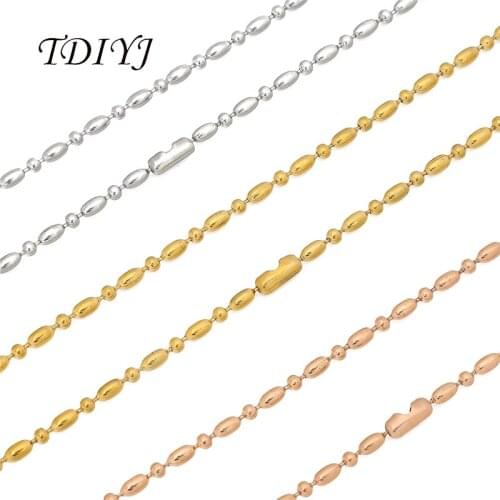 TDIYJ Top Sale 80CM Ball Chain for My Coin Pendant Necklace Bead Chain for Women 10Pcs