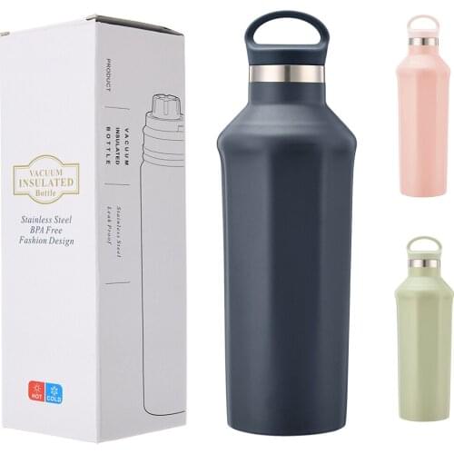HHS 500ml Double Wall Thermos Water Bottle Stainless Steel Mug Vacuum Flasks Thermoses Macaron Color Coffee Cup Festival Gift