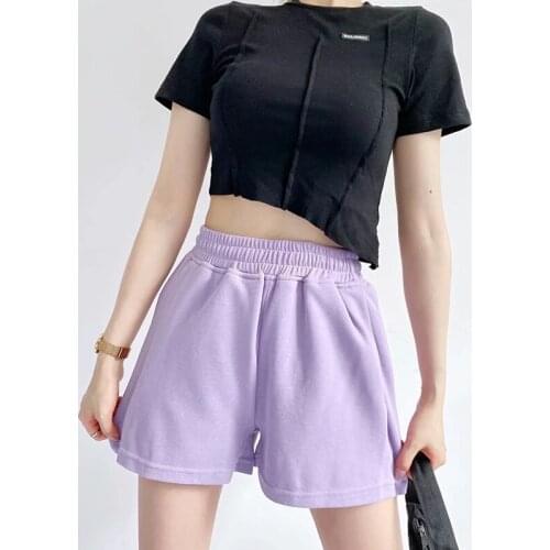 TVVOVVIN Women Casual Drawstring Shorts With Side Pockets Elasticated Drawstring Waist Jogger Shorts Korean Women 10LY