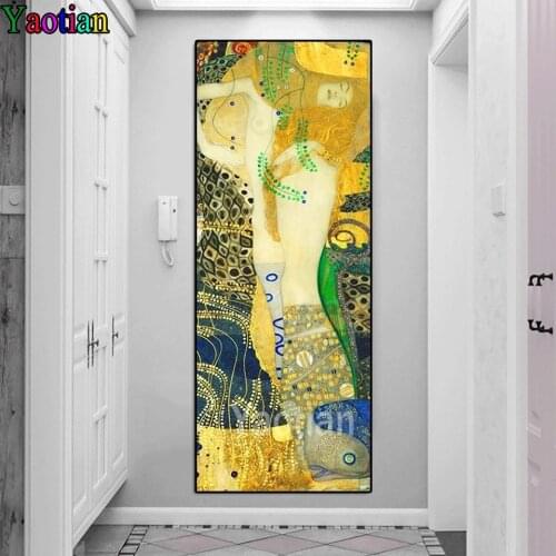 Famous Painting Abstract woman Gustav Klimt Diamond Painting Full Square Embroidery Rhinestone Of Picture Diamond Mosaic Gift