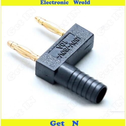 10pcs 2mm Banana Plug Spacing 12mm Pure Copper Gold Plated Short Circuit Double Row One Female To Two Male Adapter H-2042