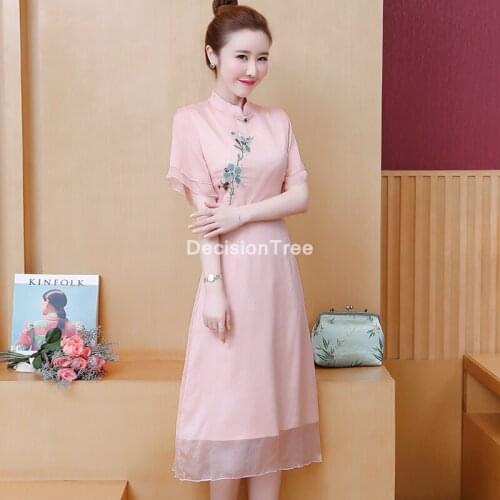 2021 chinese dress lace chinese wedding dress women chongsam female traditional dress short sleeve party qipao oriental dress