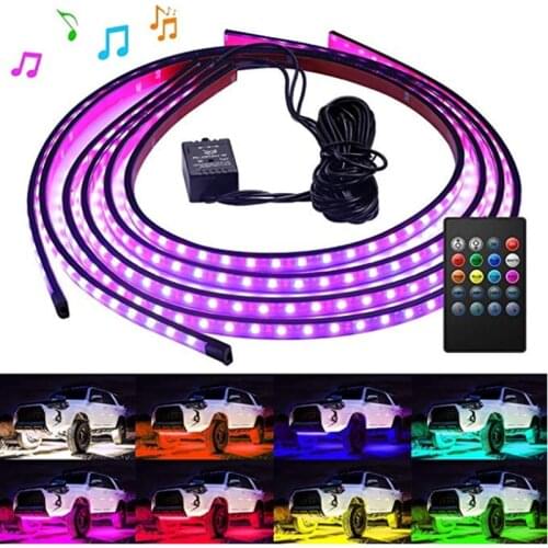 4pcs RGB 5050 led Atmosphere light in decorative lamp Auto Under Car Underbody Strip Light Kit 90CM 60CM 12v decorative light