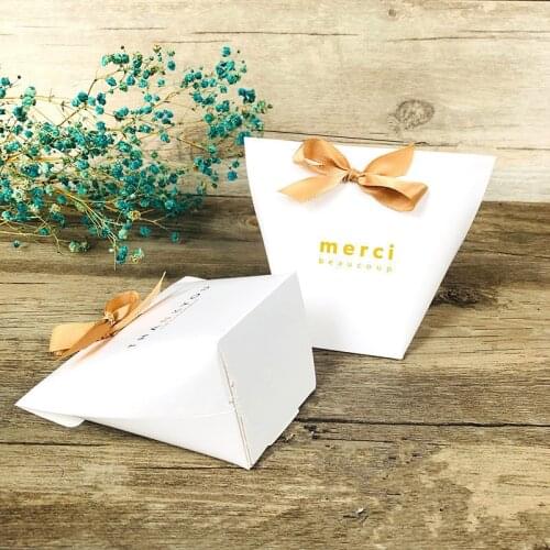 5pcs Black White Merci Gift Packaging Candy Kraft Paper Bag Dragees for Wedding Gift Box Chocolate Cupcake Gift Bags Wrapping