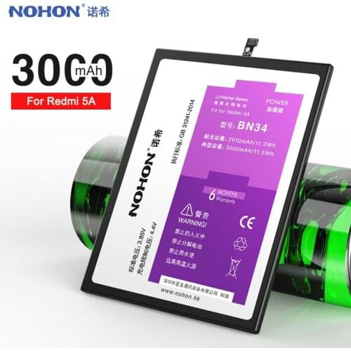 NOHON Battery For Xiaomi Mi 4C 5S Redmi 3 3S 4A 5A 4X BN34 BN30 BM35 BM36 BM47 Replacement Lithium Polymer Bateria Free Tools