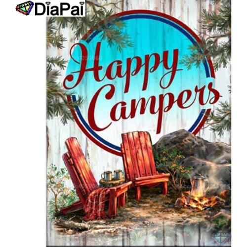 DIAPAI 5D DIY Diamond Painting 100% Full Square/Round Drill "Text chair scenery" Diamond Embroidery Cross Stitch 3D Decor A21767