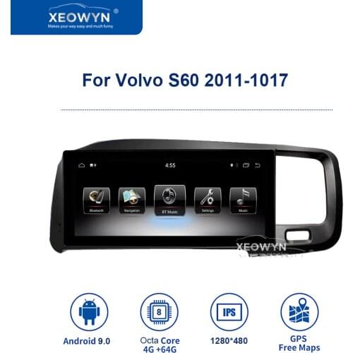 8.8inch RAM2G Android 9.0 PX6 Car Radio Stereo For Volvo S60 V60 xc60 2011-2015 GPS Support trip informaiton full touch