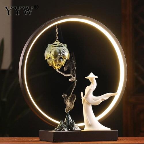 Incense Burner Backflow White Porcelain Hanjiang Lonely Shadow With Light Chinese Style For Home Or Office Incense Stick Holder