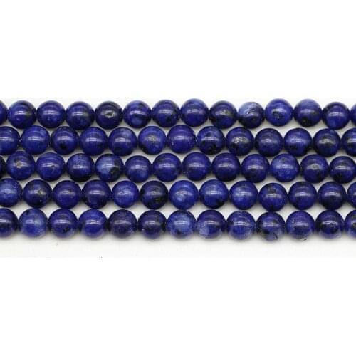 1strand/lot 4/6/8/10/12 mm Natural Stone Lapis Lazuli Beads Loose Spacer Bead For Jewelry Making Findings DIY Bracelet Necklace