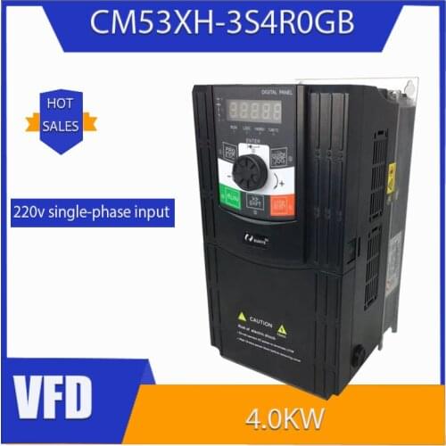 VFD 4.0KW inverter CNC spindle motor speed controller 220V single phase input CM530H-3S4R0GB converter 50Hz/60Hz